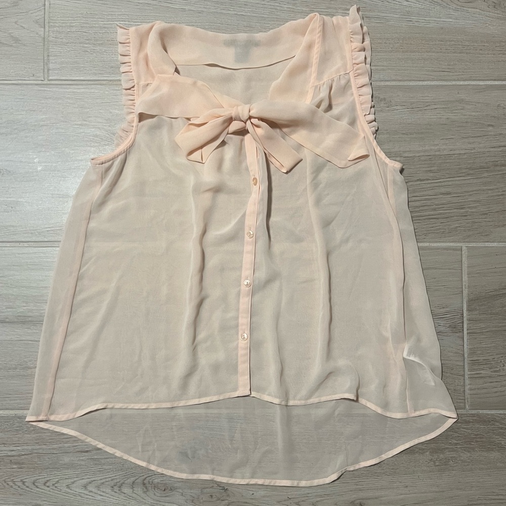 Button Down Blouse With Bow, Forever 21